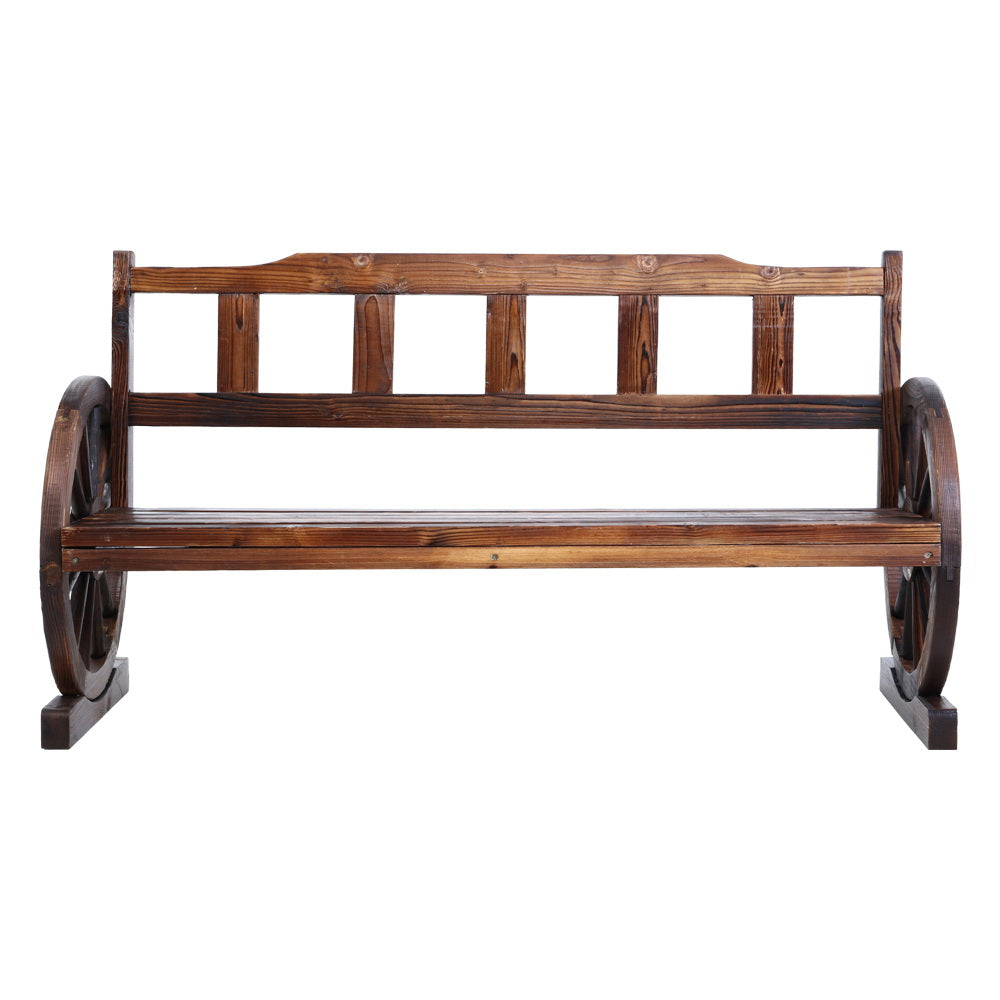 Gardeon Garden Bench Wooden Wagon Chair 3 Seat Outdoor Furniture Backyard Lounge Charcoal-Furniture > Outdoor-PEROZ Accessories
