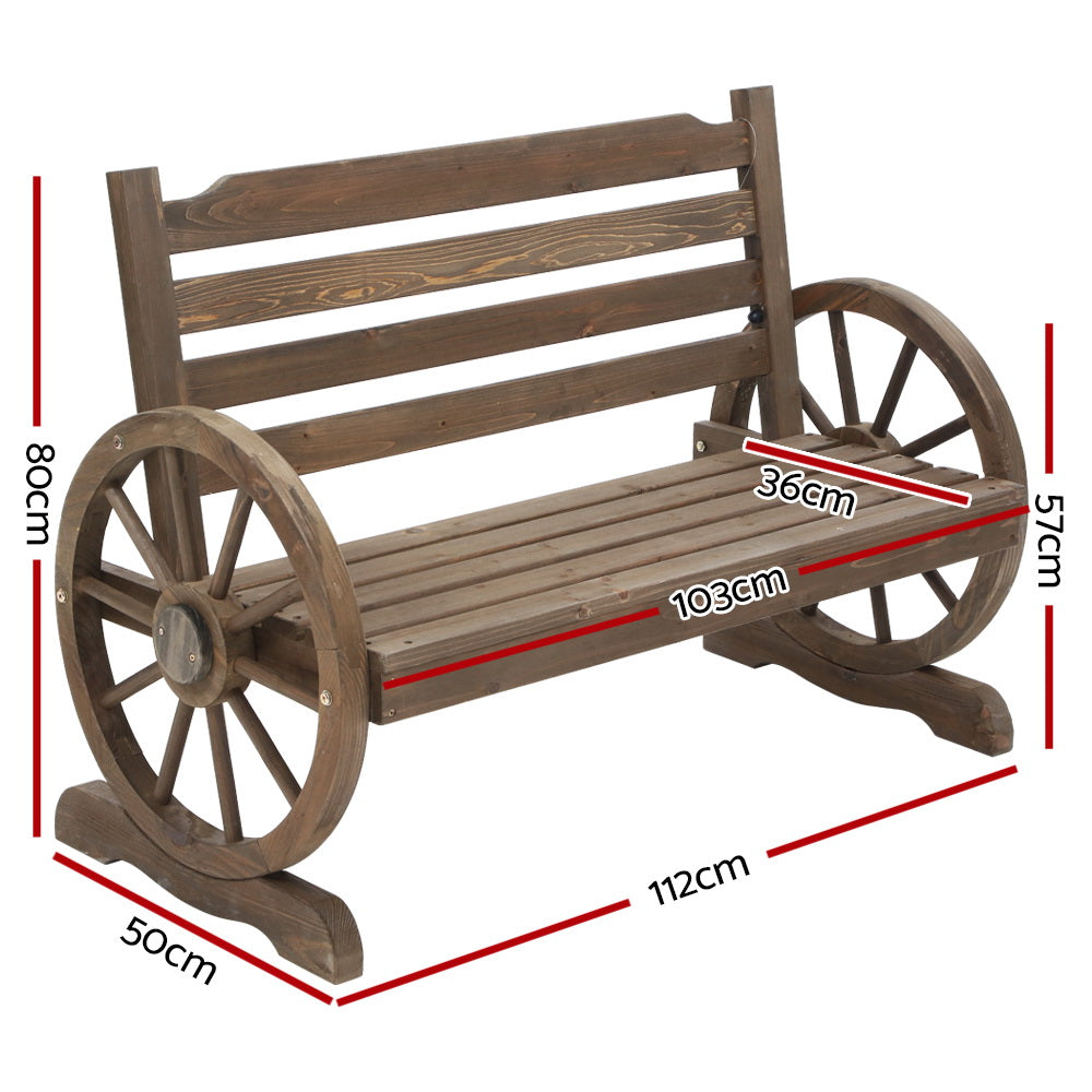 Gardeon Park Bench Wooden Wagon Chair Outdoor Garden Backyard Lounge Furniture-Furniture > Outdoor-PEROZ Accessories