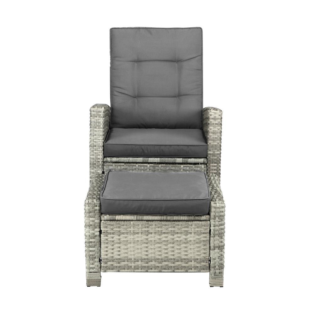 Livsip Recliner Chairs Sun lounge Outdoor Furniture Wicker Patio Garden Sofa-Outdoor Recliner-PEROZ Accessories