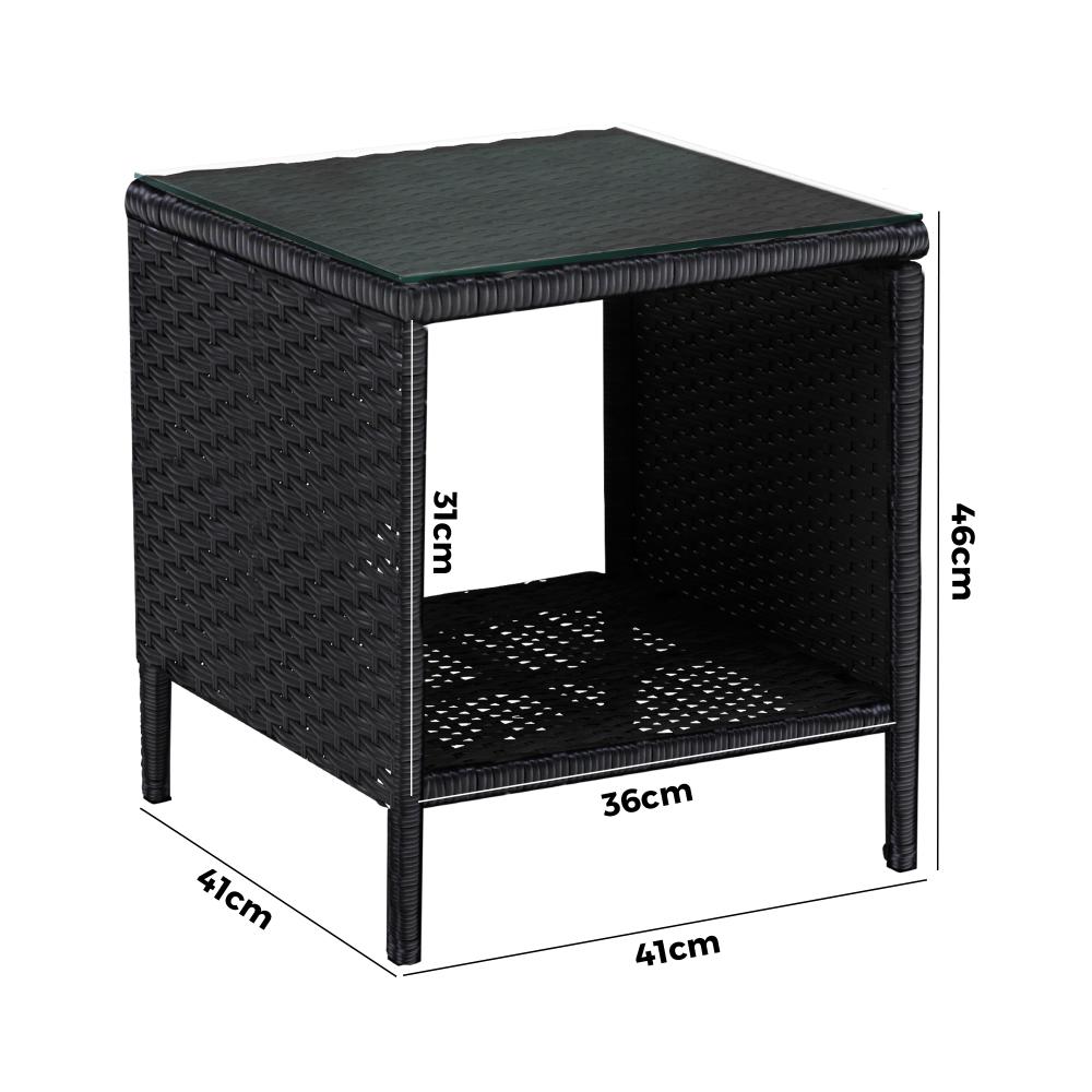 Livsip Garden Table Rattan Cafe Table Outdoor Garden Furniture Side Table-Outdoor Recliner-PEROZ Accessories