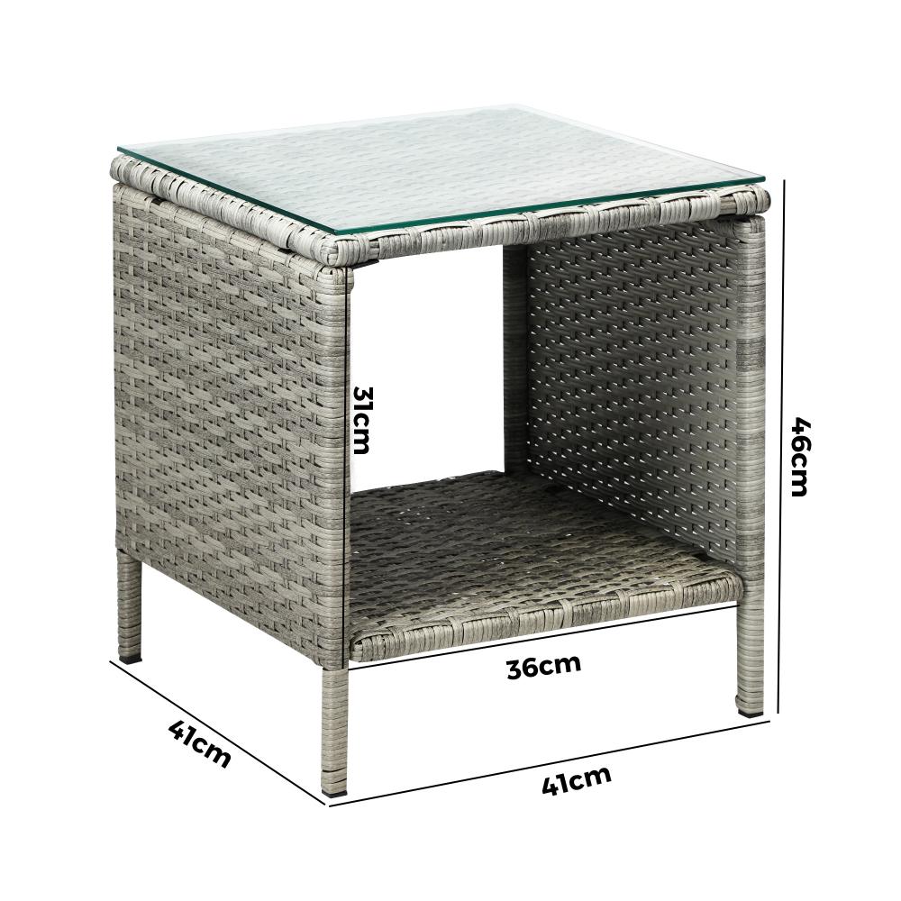 Livsip Rattan Side Table Outdoor Furniture Coffee Patio Desk Indoor Garden Decor-Outdoor Recliner-PEROZ Accessories