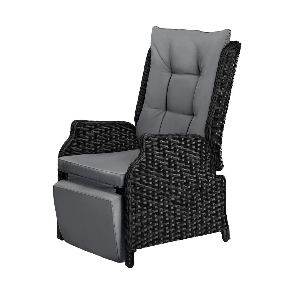 Livsip Outdoor Sun Lounge Garden Chairs Beach Chair Recliner Patio Furniture-Outdoor Recliner-PEROZ Accessories