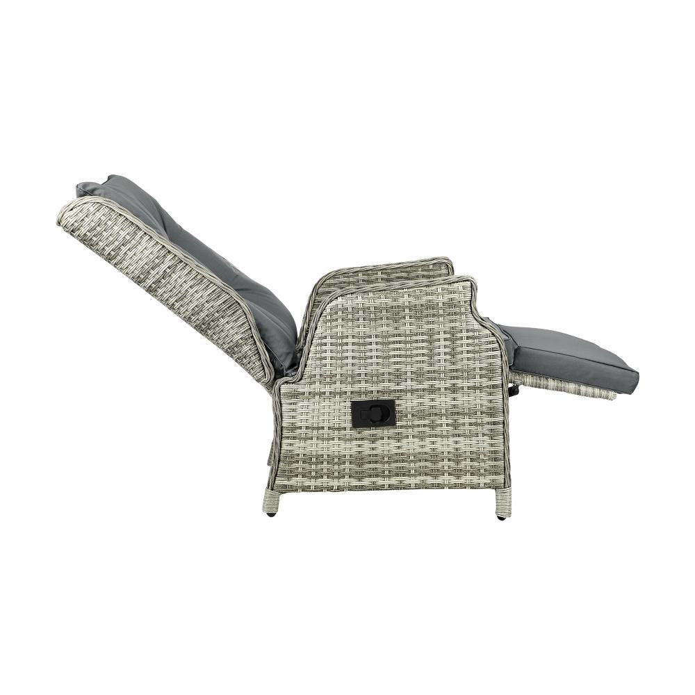 Livsip Recliner Chairs Outdoor Sun Lounge Wicker Garden Sofa Patio Furniture-Outdoor Recliner-PEROZ Accessories