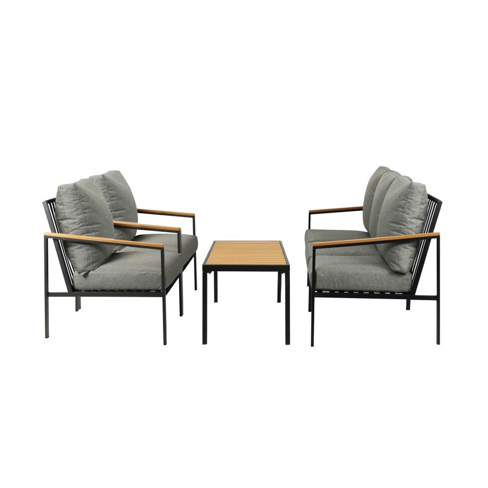 Livsip Outdoor Furniture with Cushion, Patio Table and Chair Setting Black-Outdoor Patio Set-PEROZ Accessories