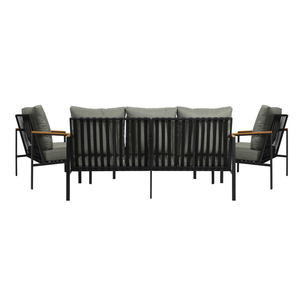 Livsip Outdoor Furniture with Cushion, Patio Table and Chair Setting Black-Outdoor Patio Set-PEROZ Accessories