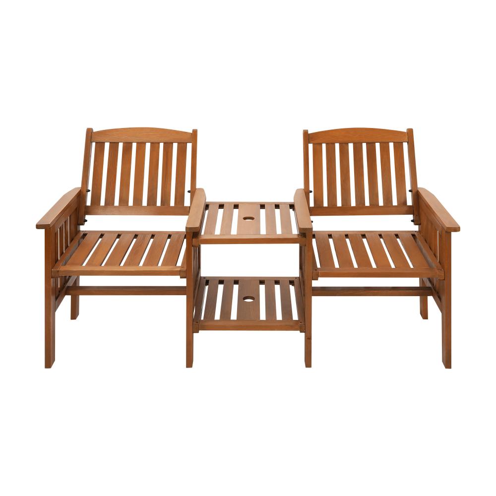 Livsip Wooden Garden Bench Chair & Table Loveseat Outdoor Furniture Patio-Outdoor Love Bench-PEROZ Accessories