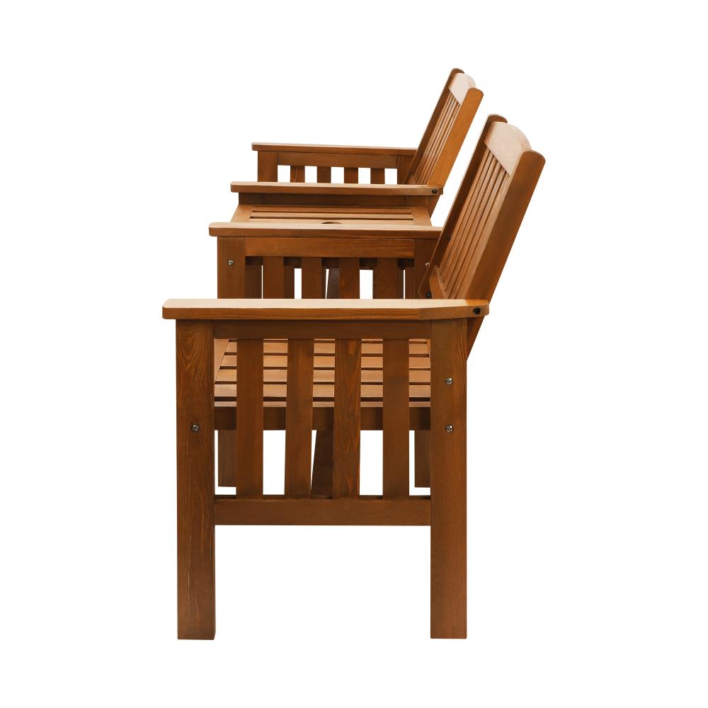 Livsip Wooden Garden Bench Chair & Table Loveseat Outdoor Furniture Patio-Outdoor Love Bench-PEROZ Accessories