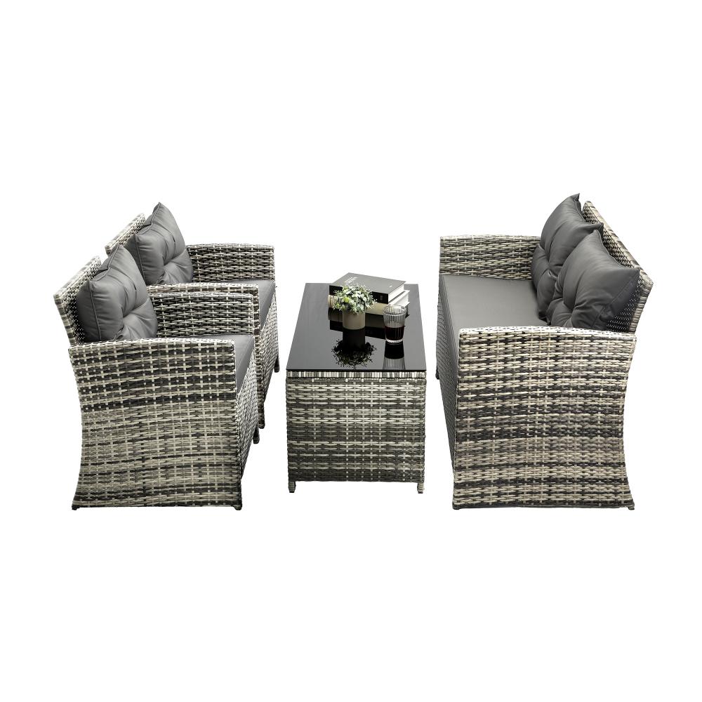 Livsip Outdoor Lounge Set Patio Furniture Dining Chairs Wicker Table 4 Piece-Outdoor Patio Set-PEROZ Accessories