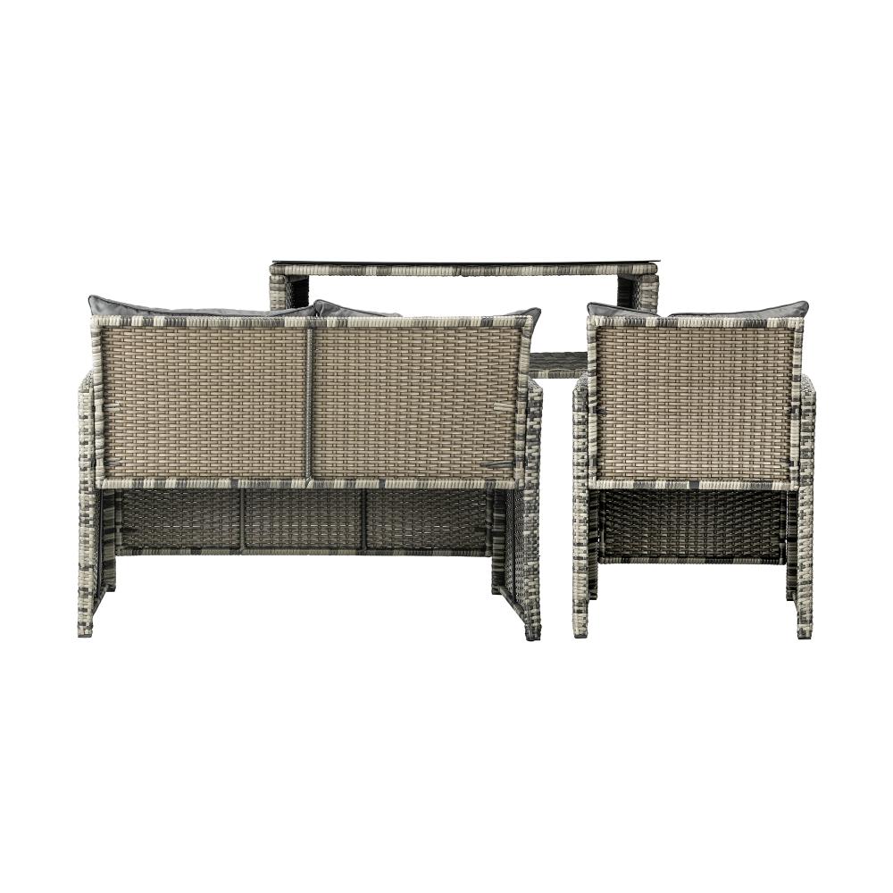 Livsip Outdoor Lounge Set Patio Furniture Dining Chairs Wicker Table 4 Piece-Outdoor Patio Set-PEROZ Accessories