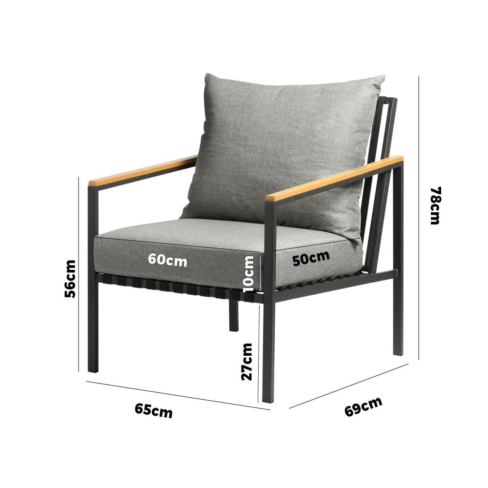 Livsip Outdoor Lounge Chairs Patio Furniture Chairs Garden Sofa with Cushions-Outdoor Patio Set-PEROZ Accessories