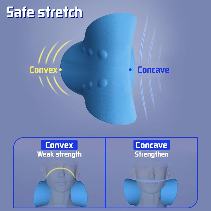 Anyfit Blue Neck Massager Pillow Shoulder Relaxer Cervical Spine Alignment Traction Device Pillow For Body Muscle Pain Relief-Exercise & Fitness-PEROZ Accessories