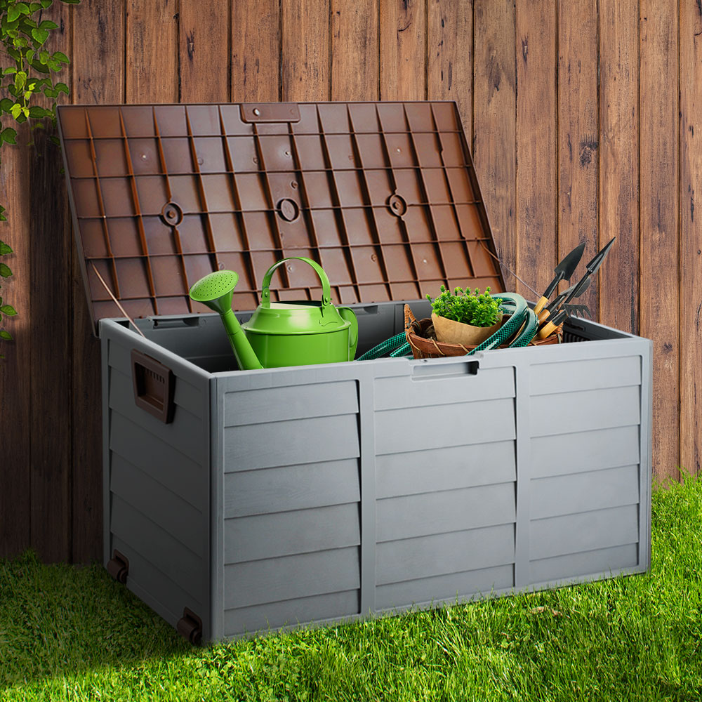 Gardeon 290L Outdoor Storage Box - Brown-Home &amp; Garden &gt; Storage-PEROZ Accessories