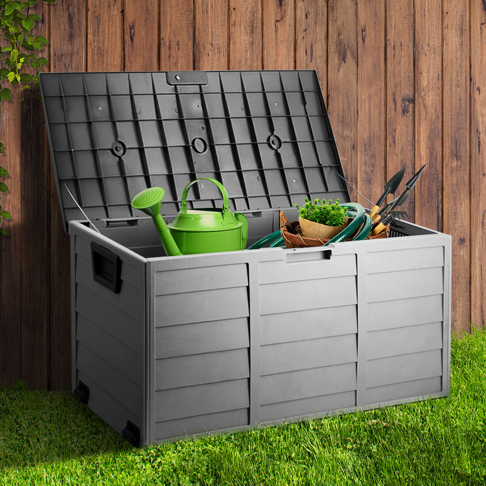 Gardeon 290L Outdoor Storage Box - Black-Home &amp; Garden &gt; Storage-PEROZ Accessories