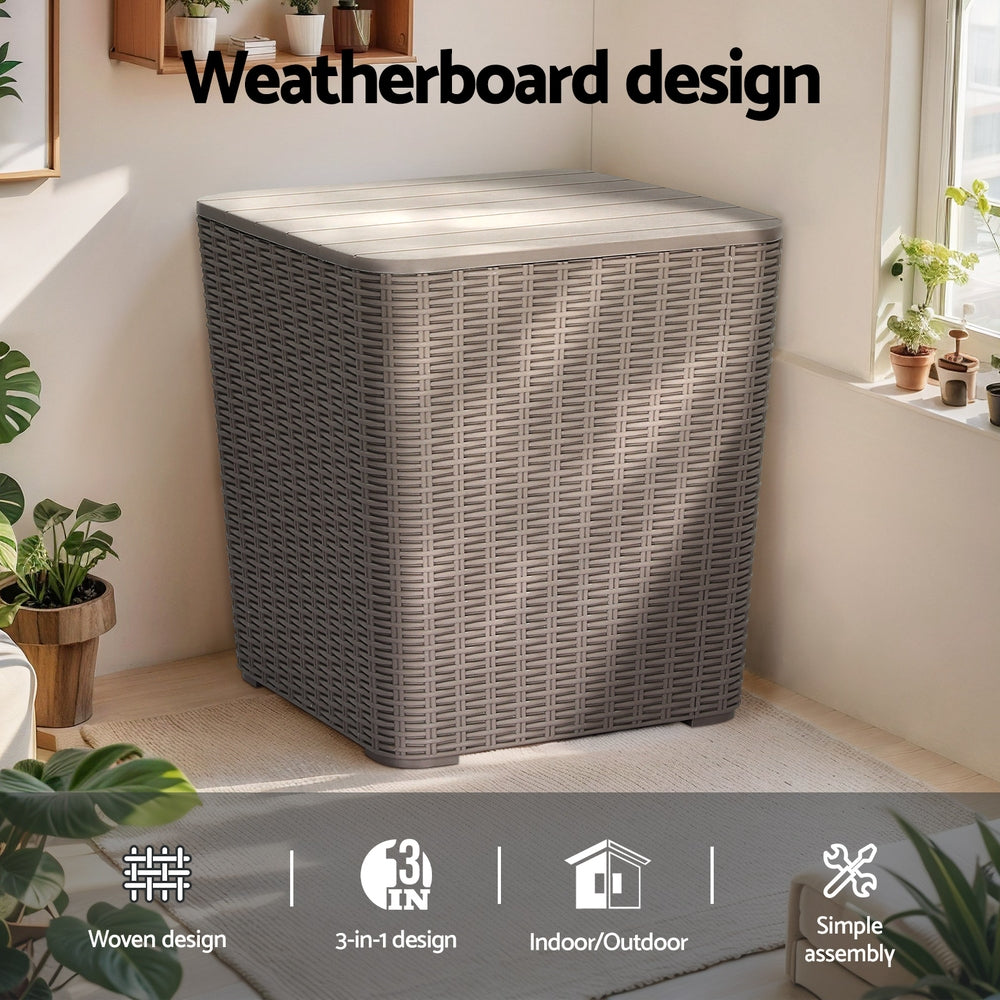 Gardeon Outdoor Storage Box 43L Container Side Table Garden Bench Tool Sheds-Home & Garden > Storage-PEROZ Accessories