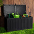 Gardeon Outdoor Storage Box Container Garden Toy Indoor Tool Chest Sheds 270L Black-Home & Garden > Storage-PEROZ Accessories