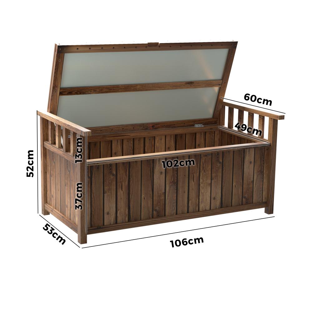 Livsip Outdoor Storage Box Wooden Garden Bench Chest Toy Tool Sheds Furniture-Outdoor Bench-PEROZ Accessories