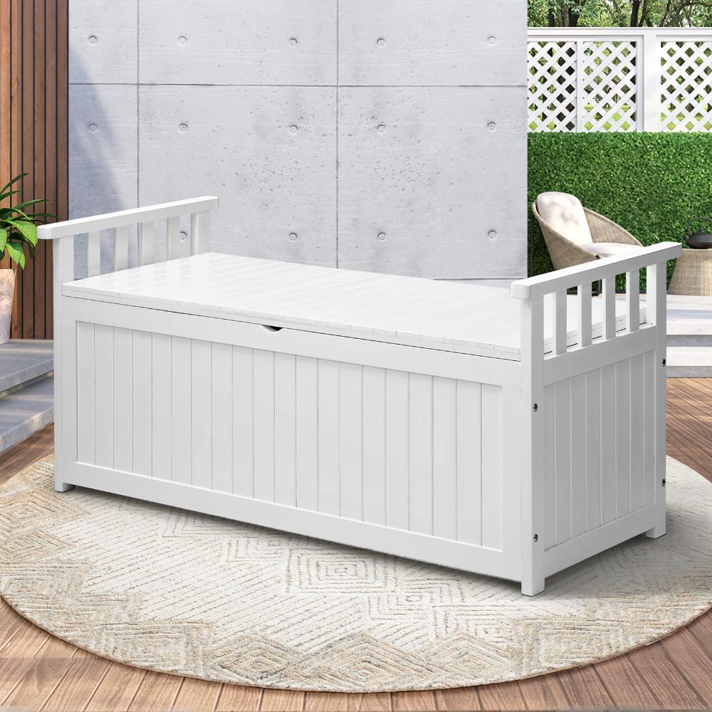 Livsip Outdoor Storage Box Garden Bench Wooden Cabinet Container Chest Toy Tool-Wooden Storage Bench-PEROZ Accessories