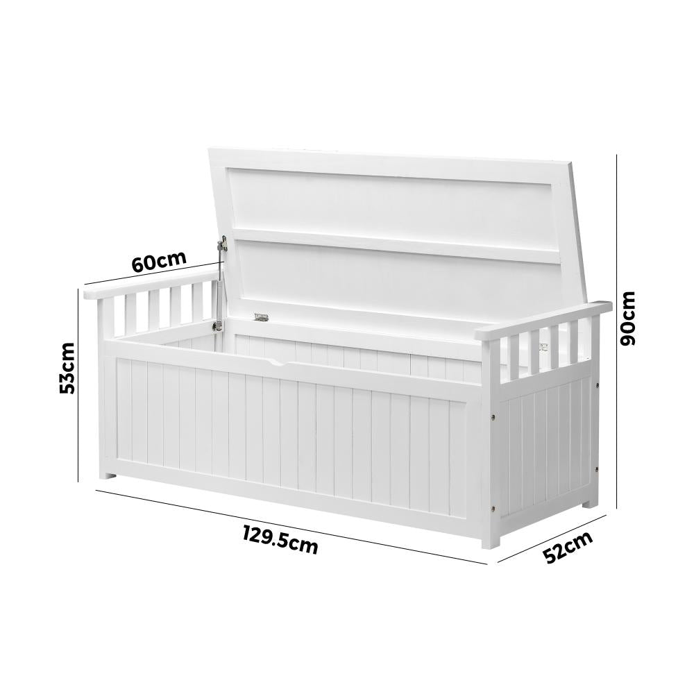 Livsip Outdoor Storage Box Garden Bench Wooden Cabinet Container Chest Toy Tool-Wooden Storage Bench-PEROZ Accessories