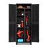 Gardeon Outdoor Storage Cabinet Lockable Tall Garden Sheds Garage Adjustable Black 173CM-Home & Garden > Storage-PEROZ Accessories