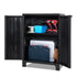 Gardeon Outdoor Storage Cabinet Cupboard Lockable Garden Sheds Adjustable Black-Home & Garden > Storage-PEROZ Accessories