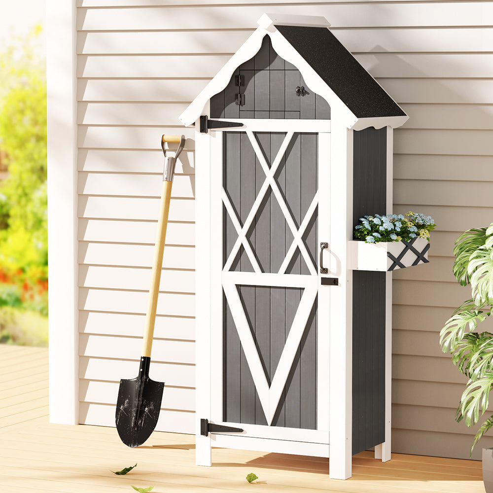 Gardeon Outdoor Storage Cabinet Shed Box Wooden Shelf Chest Garden Furniture-Home &amp; Garden &gt; Storage-PEROZ Accessories