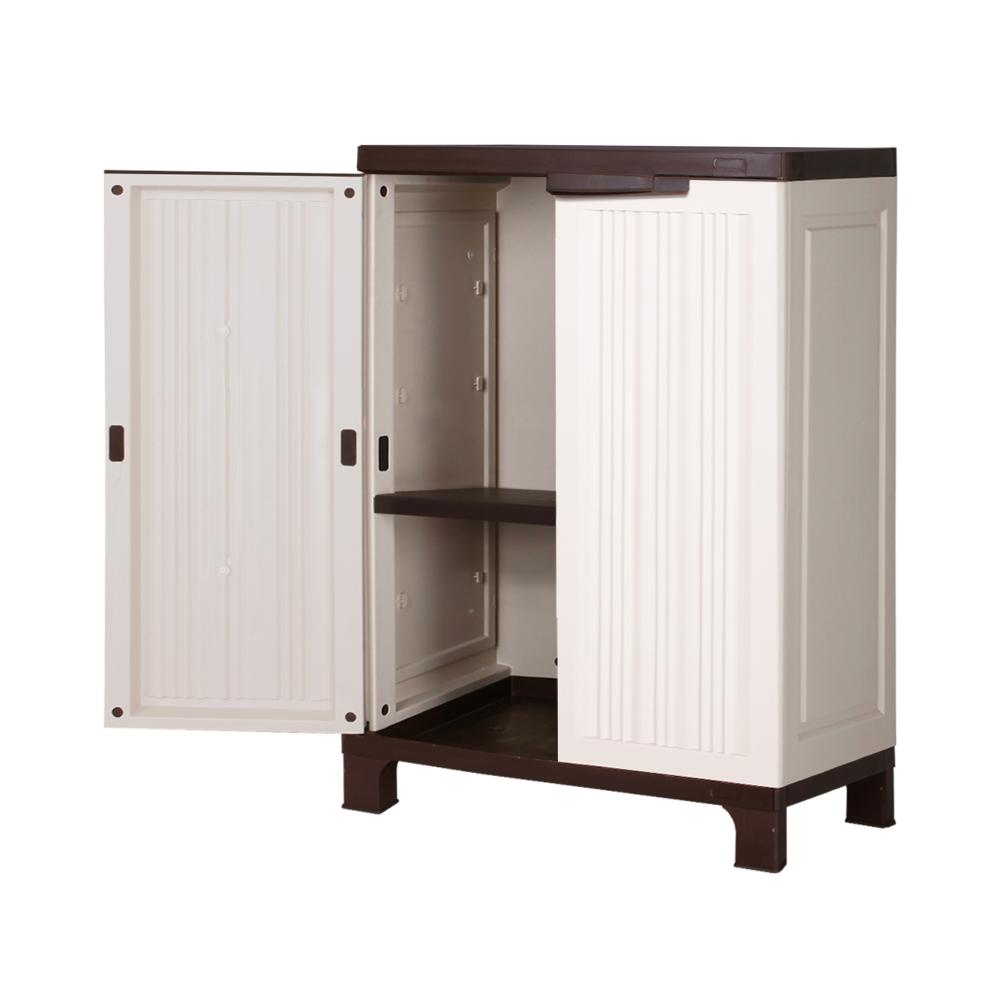 Livsip Garden Shed Outdoor Storage Cabinet with Adjustable Shelf and Lockable Door Beige-Outdoor Storage Cabinet-PEROZ Accessories