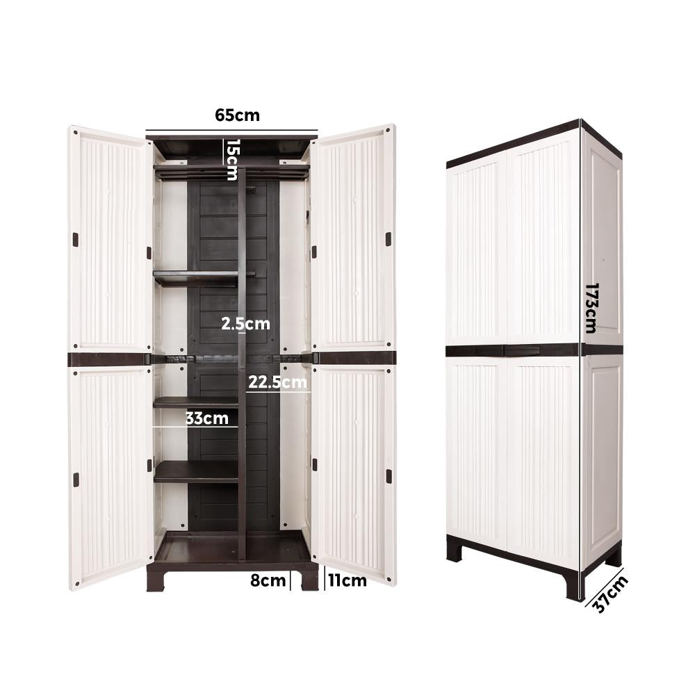 Livsip Outdoor Storage Cabinet Box Garage Garden Cupboard Adjustable Lockable-Outdoor Storage Cabinet-PEROZ Accessories