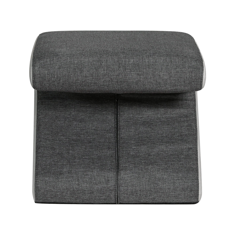 Artiss Arrow Ottoman Foot Stool Fabric Foot Rest Footstool Padded Seat Grey-Furniture > Living Room - Peroz Australia - Image - 3