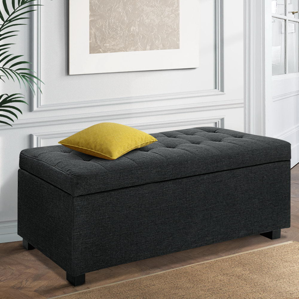 Premium Storage Ottoman - Charcoal-Furniture > Bedroom-PEROZ Accessories