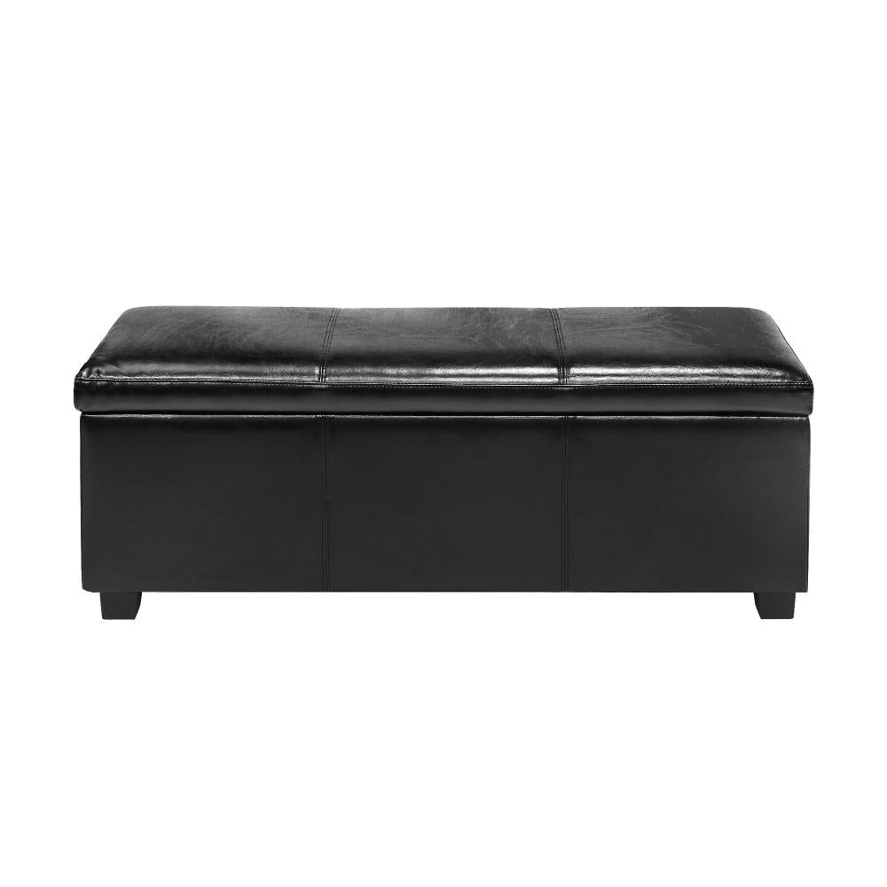 Oikiture Storage Ottoman Blanket Box PU Leather Arm Foot Stool Couch Large-Ottoman-PEROZ Accessories