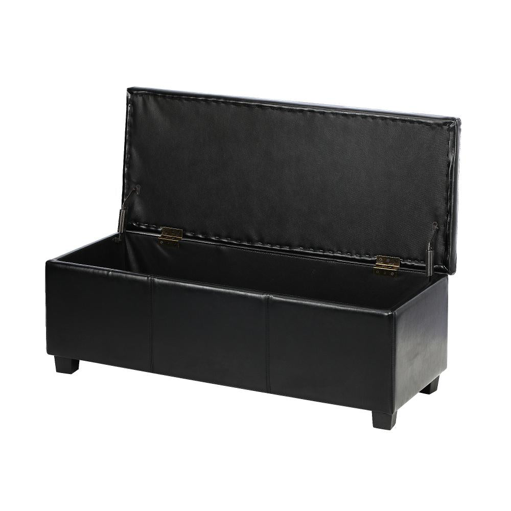 Oikiture Storage Ottoman Blanket Box PU Leather Arm Foot Stool Couch Large-Ottoman-PEROZ Accessories