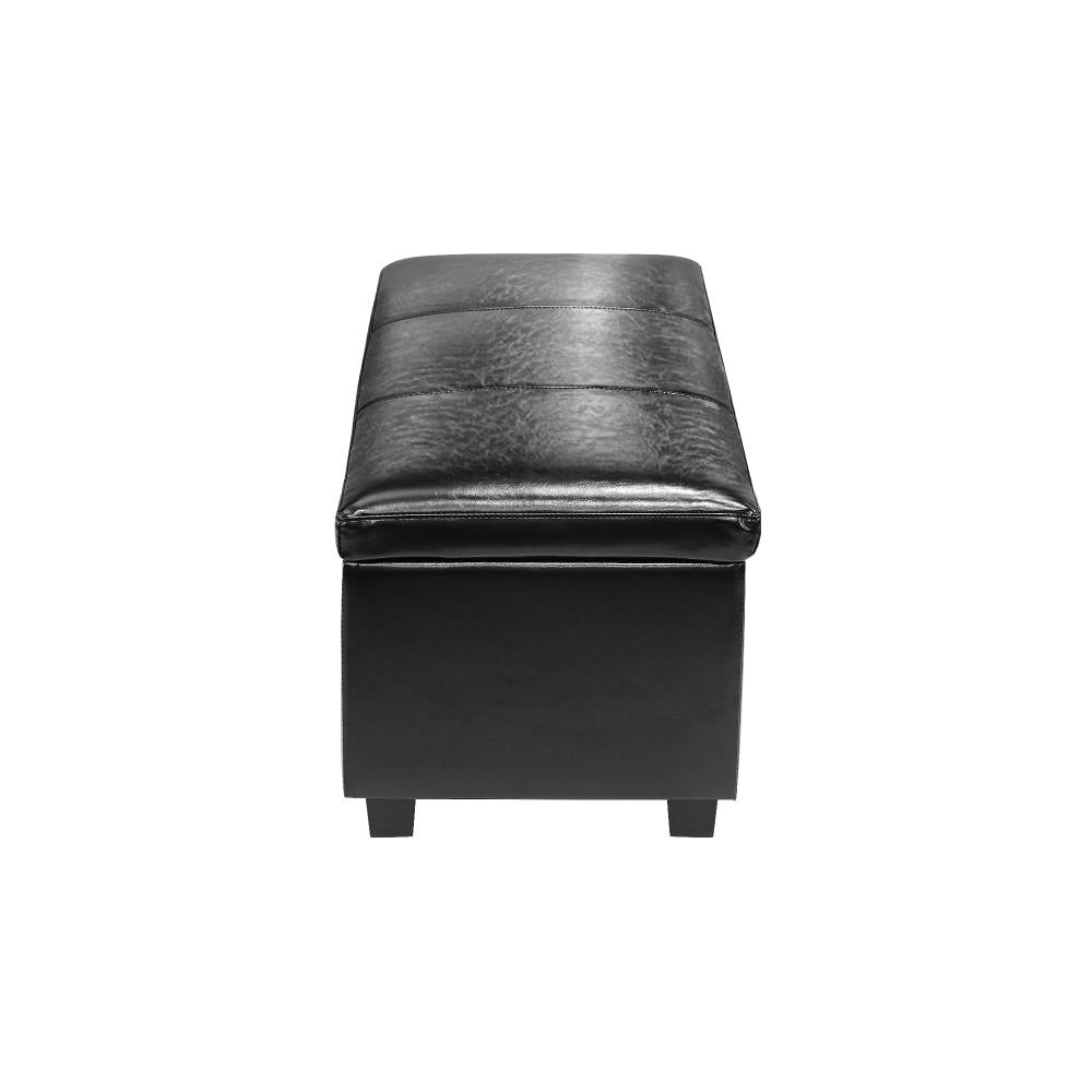 Oikiture Storage Ottoman Blanket Box PU Leather Arm Foot Stool Couch Large-Ottoman-PEROZ Accessories