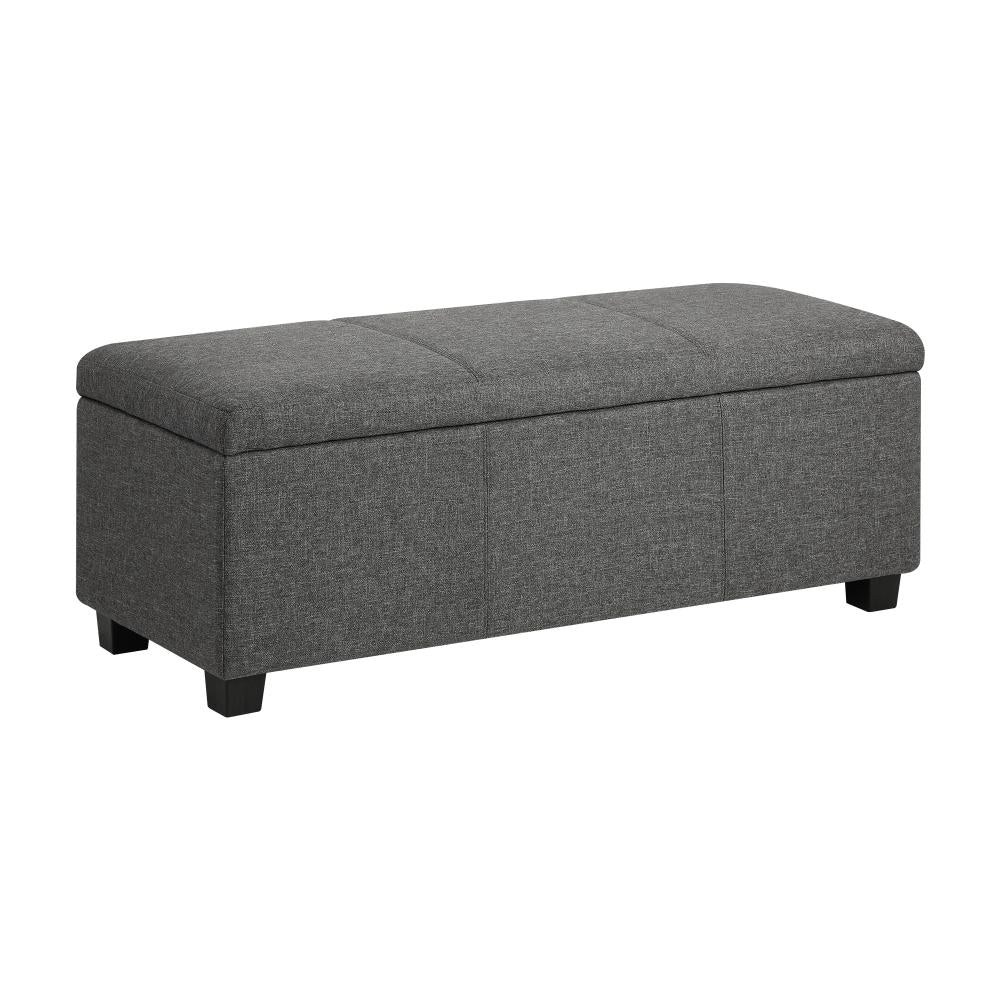 Oikiture Storage Ottoman Blanket Box Linen Fabric Arm Foot Stool Couch Large-Ottoman-PEROZ Accessories