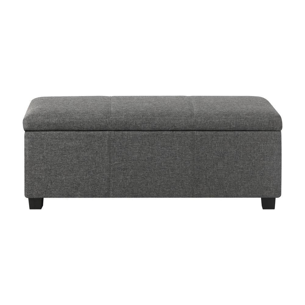 Oikiture Storage Ottoman Blanket Box Linen Fabric Arm Foot Stool Couch Large-Ottoman-PEROZ Accessories