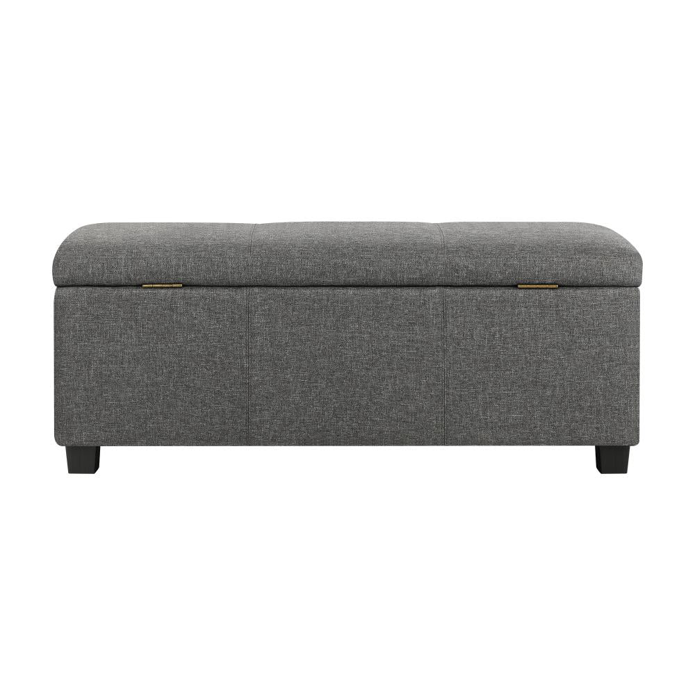 Oikiture Storage Ottoman Blanket Box Linen Fabric Arm Foot Stool Couch Large-Ottoman-PEROZ Accessories