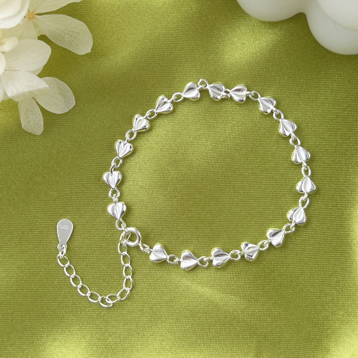 Anyco Bracelet Fashion 925 Sterling Silver Jewelry Mujeres Pulseras Heart Charm Bracelets Bangles For Women-Bracelets-PEROZ Accessories