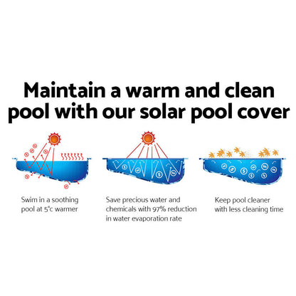 Aquabuddy Pool Cover 500 Micron 11x4.8m Swimming Pool Solar Blanket Blue-Pool Covers-PEROZ Accessories
