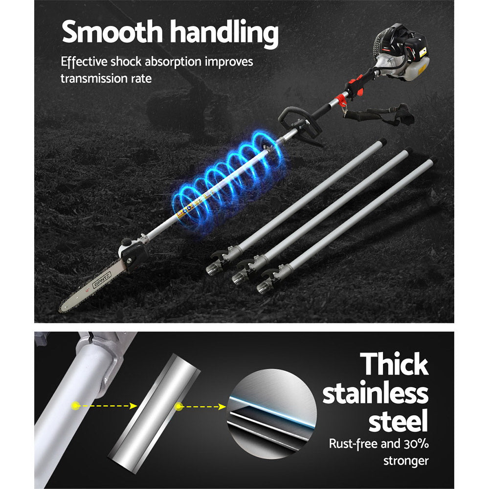 Giantz Petrol Pole Chainsaw Brush Cutter Whipper Snipper Hedge Trimmer Pruner-Tools > Power Tools-PEROZ Accessories