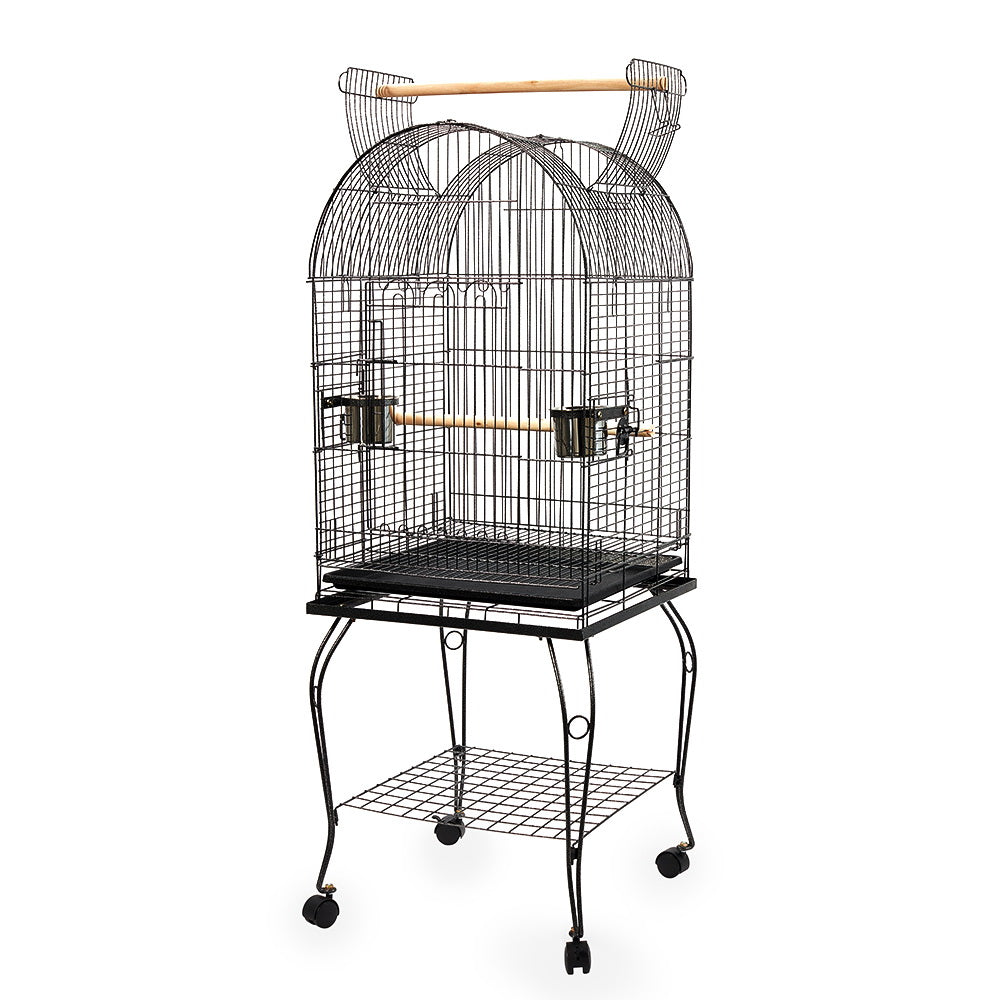 i.Pet Large Bird Cage with Perch - Black-Pet Care > Bird-PEROZ Accessories