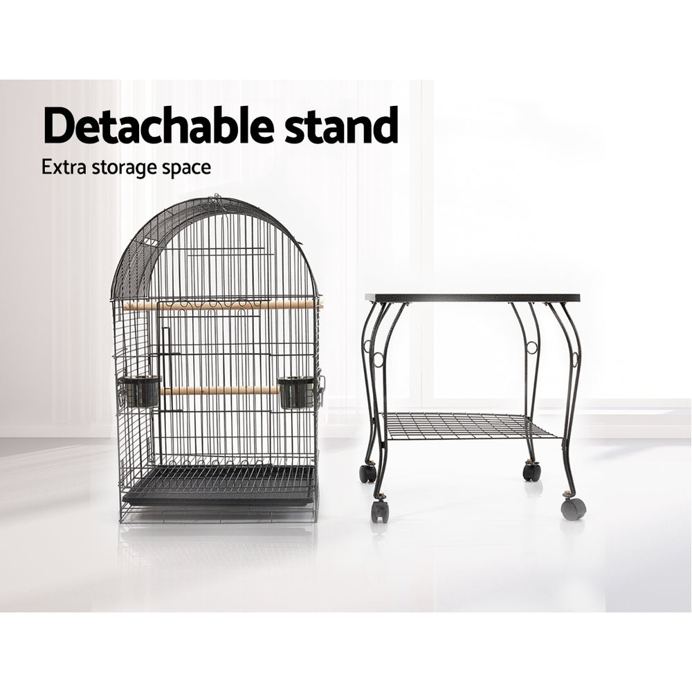 i.Pet Large Bird Cage with Perch - Black-Pet Care > Bird-PEROZ Accessories