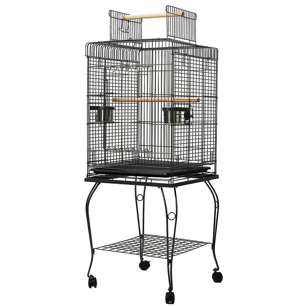 i.Pet Large Bird Cage with Perch - Black-Pet Care > Bird-PEROZ Accessories