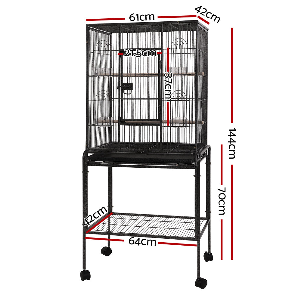 i.Pet Bird Cage Pet Cages Aviary 144CM Large Travel Stand Budgie Parrot Toys-Pet Care > Bird-PEROZ Accessories