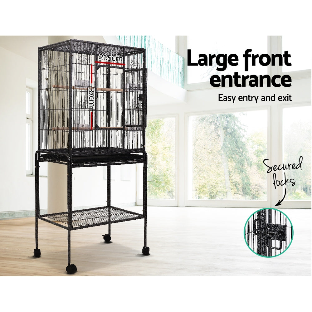 i.Pet Bird Cage Pet Cages Aviary 144CM Large Travel Stand Budgie Parrot Toys-Pet Care > Bird-PEROZ Accessories