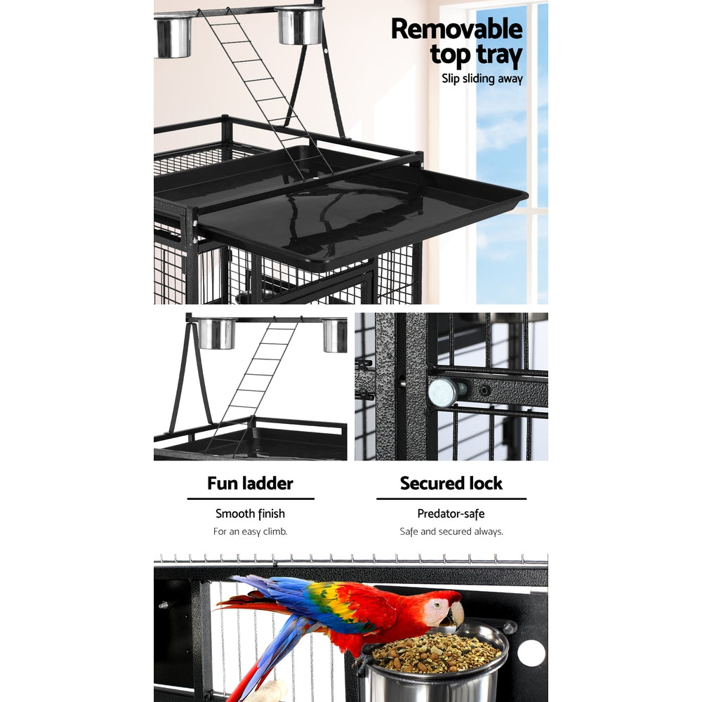 i.Pet Bird Cage Pet Cages Aviary 173CM Large Travel Stand Budgie Parrot Toys-Pet Care > Bird-PEROZ Accessories