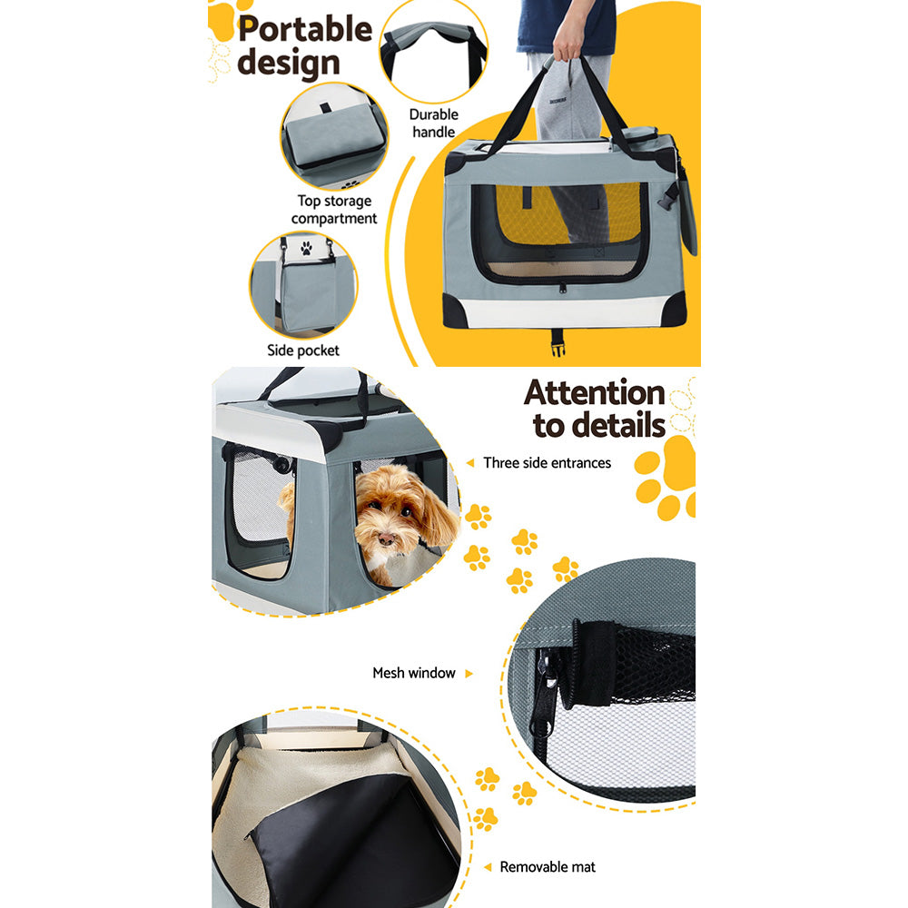 i.Pet Pet Carrier Soft Crate Dog Cat Travel Portable Cage Kennel Foldable 2XL-Pet Care > Dog Supplies-PEROZ Accessories