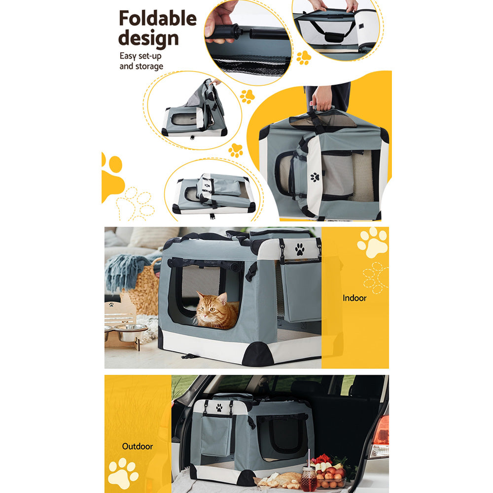 i.Pet Pet Carrier Soft Crate Dog Cat Travel Portable Cage Kennel Foldable 2XL-Pet Care > Dog Supplies-PEROZ Accessories