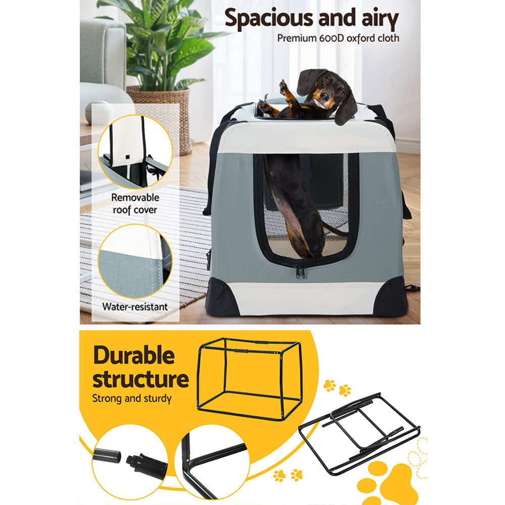 i.Pet Pet Carrier Large Soft Crate Dog Cat Travel Portable Cage Kennel Foldable-Pet Care > Dog Supplies-PEROZ Accessories