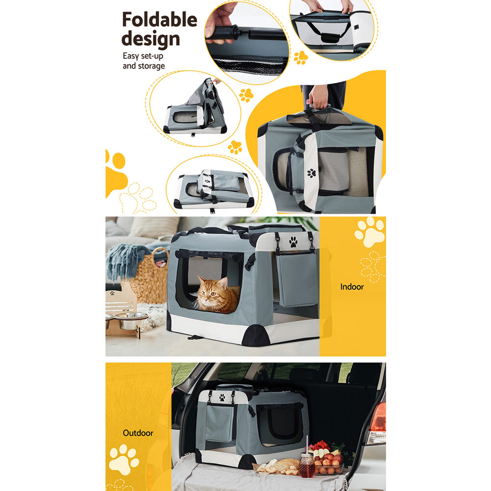 i.Pet Pet Carrier Large Soft Crate Dog Cat Travel Portable Cage Kennel Foldable-Pet Care > Dog Supplies-PEROZ Accessories