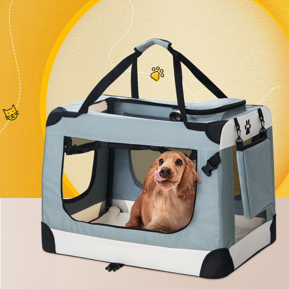 i.Pet Pet Carrier Large Soft Crate Dog Cat Travel Portable Cage Kennel Foldable-Pet Care > Dog Supplies-PEROZ Accessories