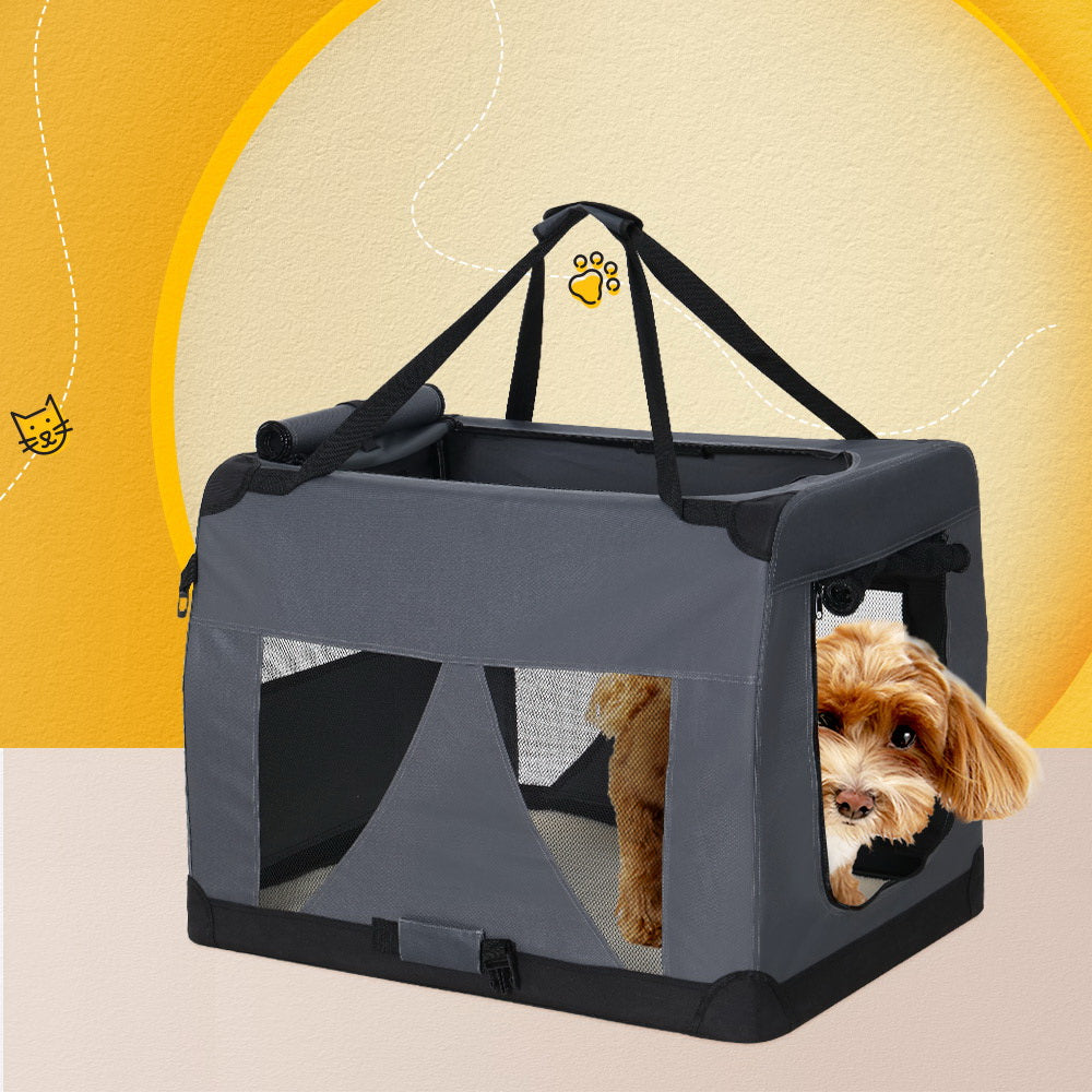 i.Pet Pet Carrier Soft Crate Dog Cat Travel Portable Cage Kennel Foldable Car M-Pet Care > Dog Supplies-PEROZ Accessories